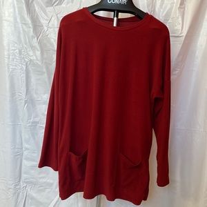 XL womens sweater tunic - maroon